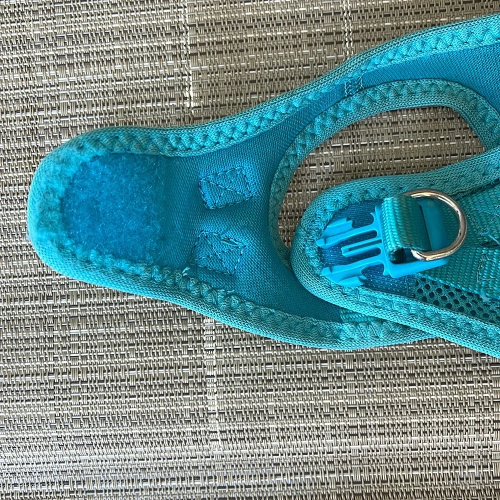Dog Harness with Velcro and Hook Teal Small